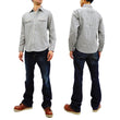 Load image into Gallery viewer, Sugar Cane Hickory Stripe Work Shirt Men's Casual Long Sleeve Button Up Shirt SC27853 Off-White
