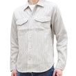 Load image into Gallery viewer, Sugar Cane Shirt Men's Vertical Striped Long Sleeve Button Up Shirt Coke Stripe Work Shirt SC28652 105 Off-White