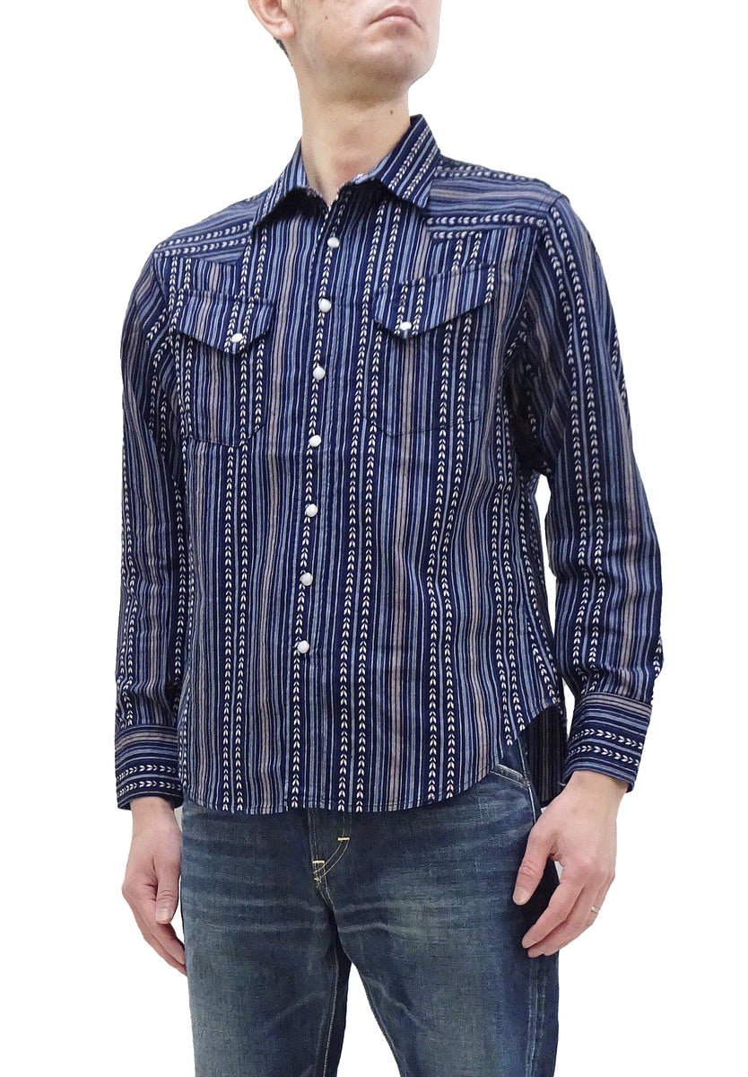 Sugar Cane Western Shirt Men's Long Sleeve Vertical Multi Striped 