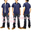 Load image into Gallery viewer, Sugar Cane Men's Indigo Wabash Stripe Work Shirt Short Sleeve Button Up Shirt SC36267A