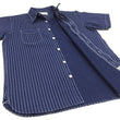 Load image into Gallery viewer, Sugar Cane Men's Indigo Wabash Stripe Work Shirt Short Sleeve Button Up Shirt SC36267A