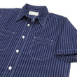 Load image into Gallery viewer, Sugar Cane Men's Indigo Wabash Stripe Work Shirt Short Sleeve Button Up Shirt SC36267A