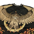 Load image into Gallery viewer, Hanatabi Gakudan Men's Japanese Souvenir Jacket Owl and Autumn Leaves Sukajan Script SKJ-179