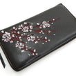 Load image into Gallery viewer, Script Hanatabi Gakudan Men's Casual Embroidered Leather Long Wallet SLWL-501 Black