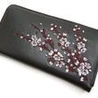 Load image into Gallery viewer, Script Hanatabi Gakudan Men's Casual Embroidered Leather Long Wallet SLWL-501 Black