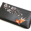 Load image into Gallery viewer, Script Hanatabi Gakudan Men's Casual Embroidered Leather Long Wallet SLWL-502 Black