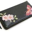Load image into Gallery viewer, Script Hanatabi Gakudan Men's Casual Embroidered Leather Long Wallet SLWL-503 Black