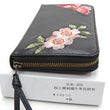 Load image into Gallery viewer, Script Hanatabi Gakudan Men's Casual Embroidered Leather Long Wallet SLWL-503 Black