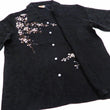 Load image into Gallery viewer, Hanatabi Gakudan Men's S/S Jacquard Shirt with Japanese Art Embroidery SS-001 Black