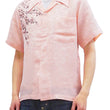 Load image into Gallery viewer, Hanatabi Gakudan Men's S/S Jacquard Shirt with Japanese Art Embroidery SS-001 Pink