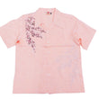 Load image into Gallery viewer, Hanatabi Gakudan Men's S/S Jacquard Shirt with Japanese Art Embroidery SS-001 Pink