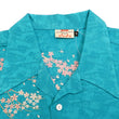 Load image into Gallery viewer, Hanatabi Gakudan Men's S/S Jacquard Shirt with Japanese Art Embroidery SS-002 Blue-green