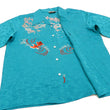 Load image into Gallery viewer, Hanatabi Gakudan Men's S/S Jacquard Shirt with Japanese Art Embroidery SS-002 Blue-green