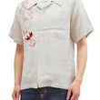 Load image into Gallery viewer, Hanatabi Gakudan Men's S/S Jacquard Shirt with Japanese Art Embroidery SS-002 Off-white