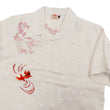 Load image into Gallery viewer, Hanatabi Gakudan Men's S/S Jacquard Shirt with Japanese Art Embroidery SS-002 Off-white
