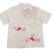 Load image into Gallery viewer, Hanatabi Gakudan Men's S/S Jacquard Shirt with Japanese Art Embroidery SS-002 Off-white