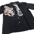 Load image into Gallery viewer, Hanatabi Gakudan Men's S/S Jacquard Shirt with Japanese Art Embroidery SS-003 Black
