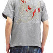 Load image into Gallery viewer, Hanatabi Gakudan Men's S/S Jacquard Shirt with Japanese Art Embroidery SS-003 Gray