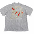 Load image into Gallery viewer, Hanatabi Gakudan Men's S/S Jacquard Shirt with Japanese Art Embroidery SS-003 Gray