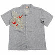 Load image into Gallery viewer, Hanatabi Gakudan Men's S/S Jacquard Shirt with Japanese Art Embroidery SS-003 Gray