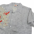 Load image into Gallery viewer, Hanatabi Gakudan Men's S/S Jacquard Shirt with Japanese Art Embroidery SS-003 Gray