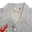 Load image into Gallery viewer, Hanatabi Gakudan Men's S/S Jacquard Shirt with Japanese Art Embroidery SS-003 Gray