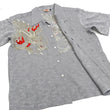 Load image into Gallery viewer, Hanatabi Gakudan Men's S/S Jacquard Shirt with Japanese Art Embroidery SS-003 Gray