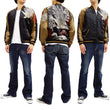 Load image into Gallery viewer, Hanatabi Gakudan Men's Japanese Souvenir Jacket Japanese Phoenixn Sukajan Script SSJ-004