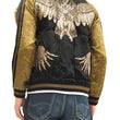 Load image into Gallery viewer, Hanatabi Gakudan Men's Japanese Souvenir Jacket Japanese Owl Sukajan Script SSJ-009