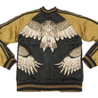 Load image into Gallery viewer, Hanatabi Gakudan Men's Japanese Souvenir Jacket Japanese Owl Sukajan Script SSJ-009