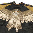 Load image into Gallery viewer, Hanatabi Gakudan Men's Japanese Souvenir Jacket Japanese Owl Sukajan Script SSJ-009