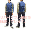 Load image into Gallery viewer, Hanatabi Gakudan Men's Japanese Souvenir Jacket Japanese Raven Sukajan Script SSJ-013
