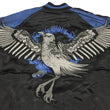 Load image into Gallery viewer, Hanatabi Gakudan Men's Japanese Souvenir Jacket Japanese Raven Sukajan Script SSJ-013