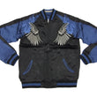 Load image into Gallery viewer, Hanatabi Gakudan Men's Japanese Souvenir Jacket Japanese Raven Sukajan Script SSJ-013
