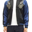 Load image into Gallery viewer, Hanatabi Gakudan Men's Japanese Souvenir Jacket Japanese Raven Sukajan Script SSJ-013