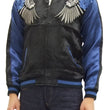 Load image into Gallery viewer, Hanatabi Gakudan Men's Japanese Souvenir Jacket Japanese Raven Sukajan Script SSJ-013