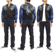 Load image into Gallery viewer, Hanatabi Gakudan Men's Japanese Souvenir Jacket Japanese Raven Sukajan Script SSJ-013