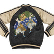 Load image into Gallery viewer, Hanatabi Gakudan Men's Japanese Souvenir Jacket Japanese Lions Dance Sukajan Script SSJ-014