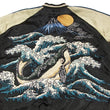 Load image into Gallery viewer, Hanatabi Gakudan Men's Japanese Souvenir Jacket Japanese Whale Art Sukajan Script SSJ-015