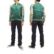 Load image into Gallery viewer, Hanatabi Gakudan Men's Japanese Souvenir Jacket Japanese Whale Art Sukajan Script SSJ-015