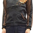 Load image into Gallery viewer, Hanatabi Gakudan Men's Japanese Souvenir Jacket Japanese Owl Sukajan Script SSJ-023
