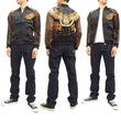 Load image into Gallery viewer, Hanatabi Gakudan Men's Japanese Souvenir Jacket Japanese Owl Sukajan Script SSJ-023