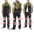 Load image into Gallery viewer, Hanatabi Gakudan Men's Japanese Souvenir Jacket Japanese Phoenix and dragon Sukajan Script SSJ-024