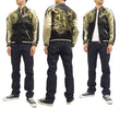Load image into Gallery viewer, Hanatabi Gakudan Men's Japanese Souvenir Jacket Japanese Phoenix and dragon Sukajan Script SSJ-024