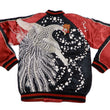 Load image into Gallery viewer, Hanatabi Gakudan Men's Japanese Souvenir Jacket Japanese Phoenix Art Sukajan Script SSJ-029