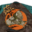 Load image into Gallery viewer, Hanatabi Gakudan Men's Japanese Souvenir Jacket Japanese Owl Art Sukajan Script SSJ-030