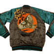 Load image into Gallery viewer, Hanatabi Gakudan Men's Japanese Souvenir Jacket Japanese Owl Art Sukajan Script SSJ-030