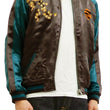 Load image into Gallery viewer, Hanatabi Gakudan Men's Japanese Souvenir Jacket Japanese Owl Art Sukajan Script SSJ-030