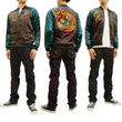 Load image into Gallery viewer, Hanatabi Gakudan Men's Japanese Souvenir Jacket Japanese Owl Art Sukajan Script SSJ-030