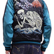 Load image into Gallery viewer, Hanatabi Gakudan Men's Japanese Souvenir Jacket Japanese Skeleton Art Sukajan Script SSJ-037